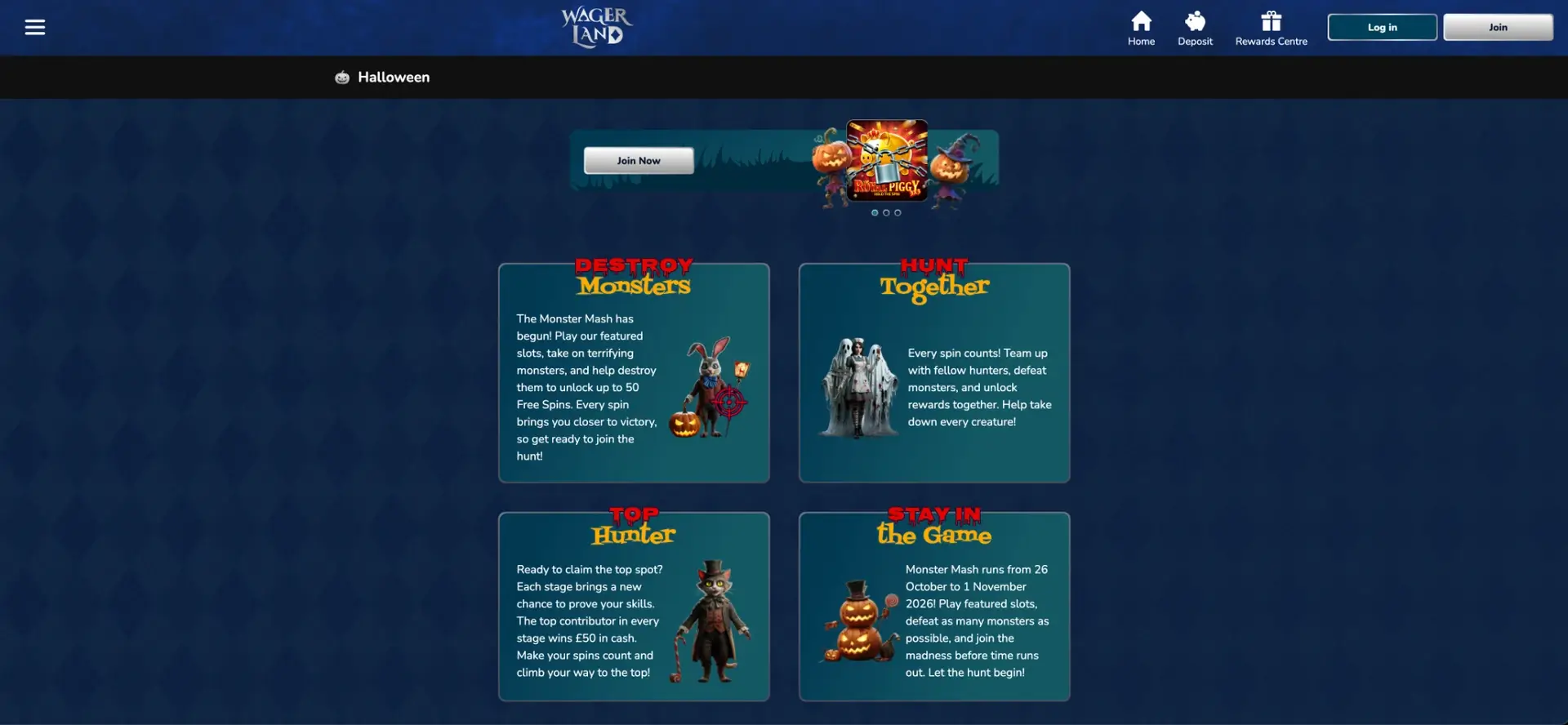 WagerLand Monster Mash event details